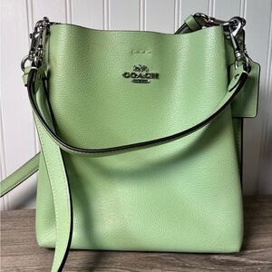 Coach Mollie Green Bucket Crossbody Shoulder Bag With Detachable Crossbody Strap